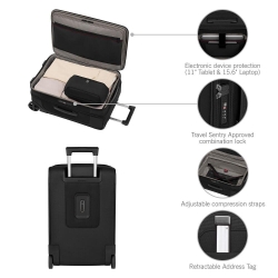 Walizka kabinówka czarna poszerzana 653656 WT 7.0 -18233