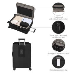 Walizka podróżna średnia czarna 653663 WT 7.0-18243